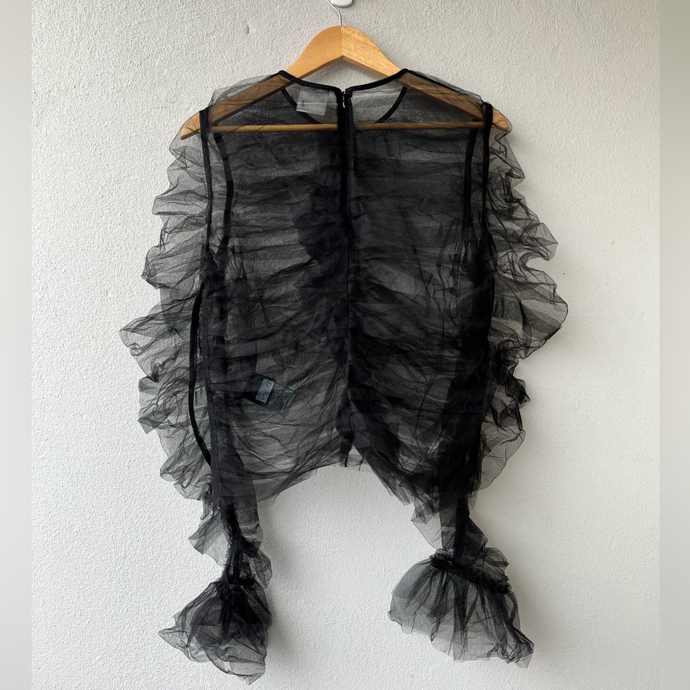 H&M Black Sheer Ruffle Blouse - Picture 8 of 16